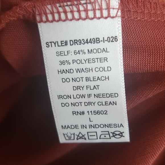 LUSH Maxi Dress‎ Women's sz L Dusty Rose Sleeveless Modal Minimalist Langenlook - Picture 3 of 4